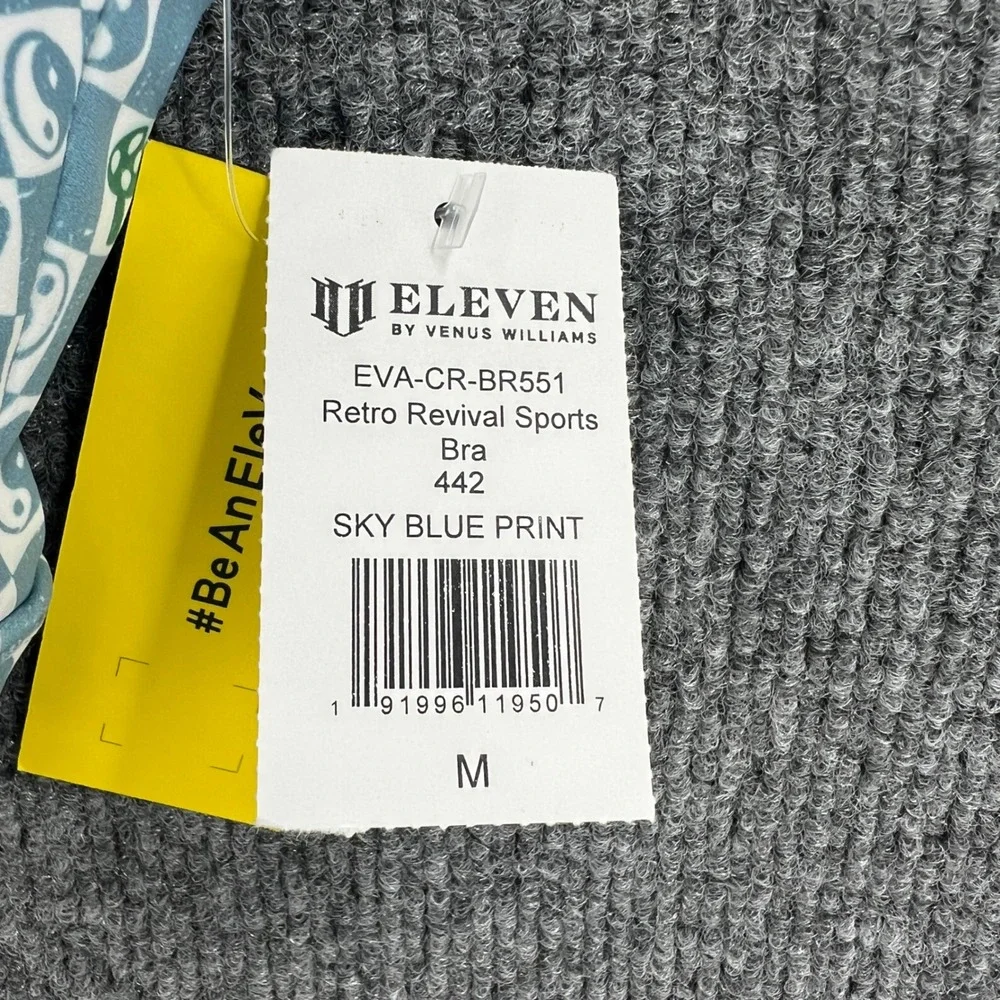 EleVen by Venus Williams Retro Revival Sports Bra Womens Medium Blue Gym Workout